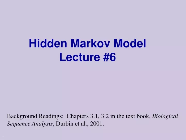 hidden markov model lecture 6