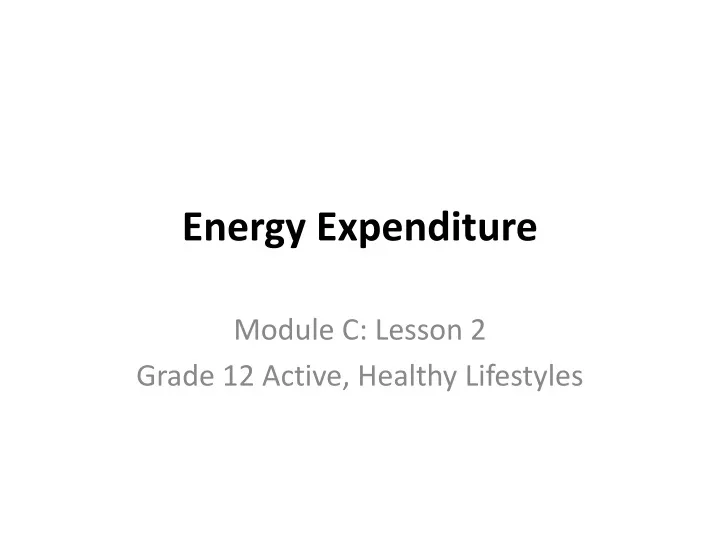 energy expenditure