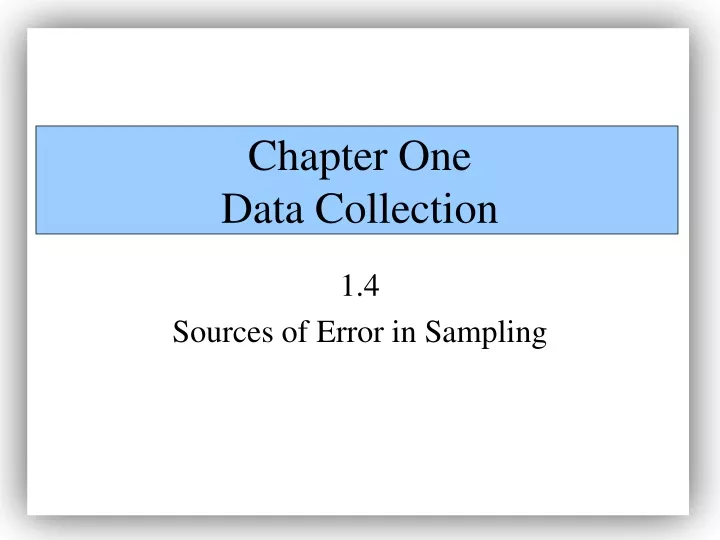 chapter one data collection