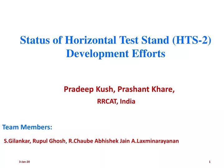status of horizontal test stand hts 2 development