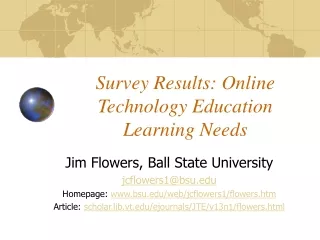 Survey Results: Online Technology Education Learning Needs