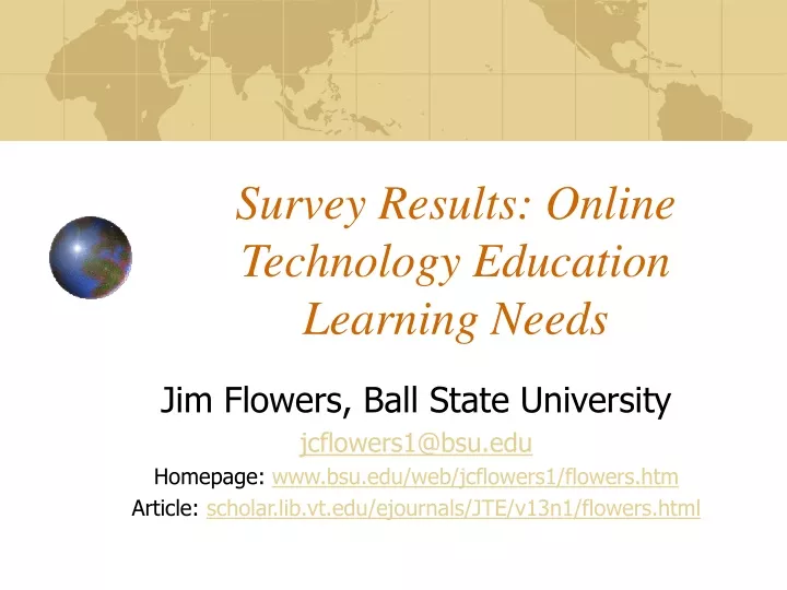 survey results online technology education learning needs