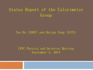 TOC for CEPC-Calo  pre- CDR 2 nd  draft is  ready for  circulating