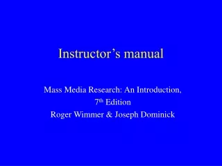 Instructor’s manual