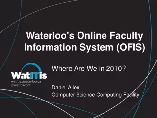 Waterloo's Online Faculty Information System (OFIS)