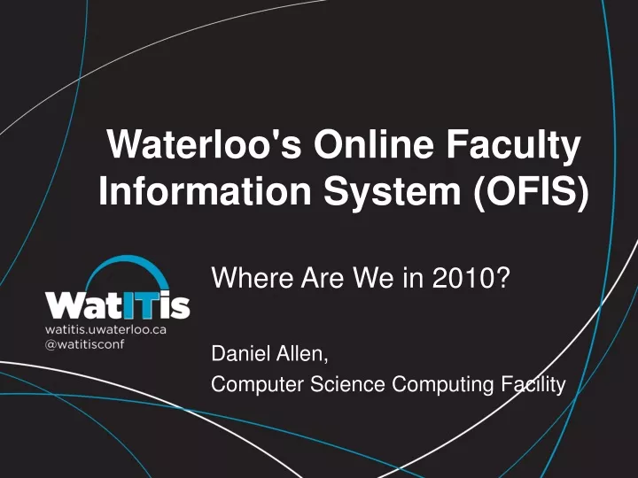 waterloo s online faculty information system ofis