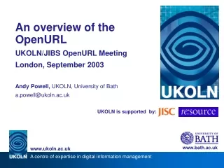 UKOLN is supported  by: