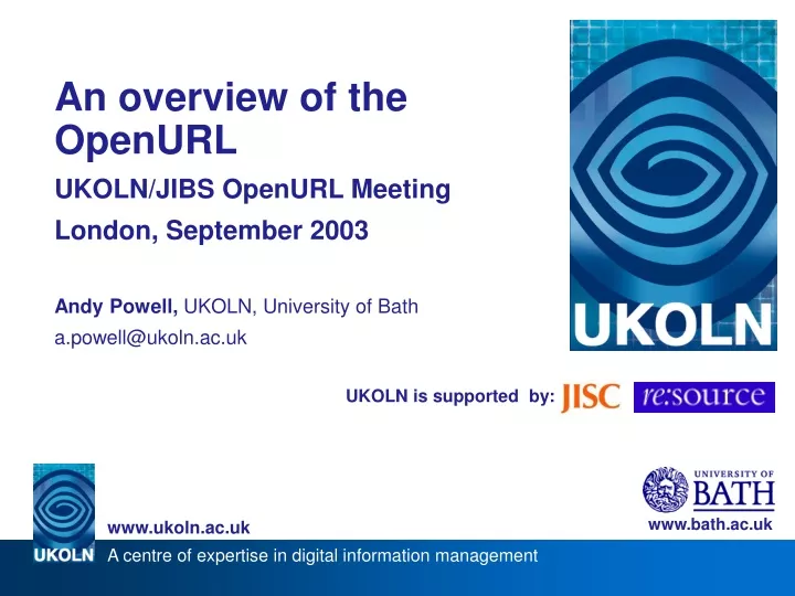 an overview of the openurl ukoln jibs openurl