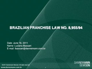 BRAZILIAN FRANCHISE LAW NO. 8,955/94