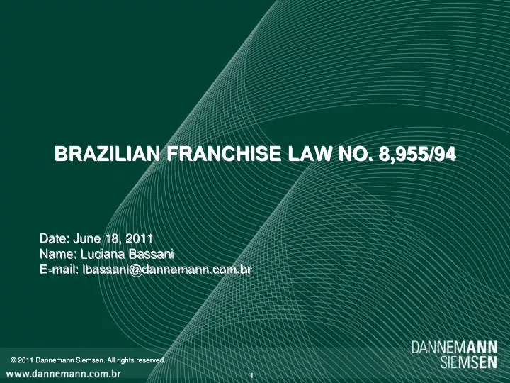 brazilian franchise law no 8 955 94