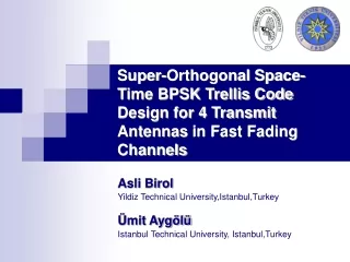 Asli Birol  Yildiz Technical University,Istanbul,Turkey Ümit Aygölü