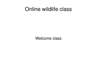 Online wildlife class