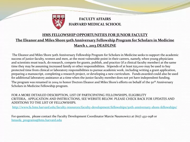 faculty affairs harvard medical school