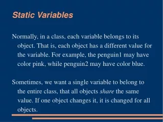 Static Variables