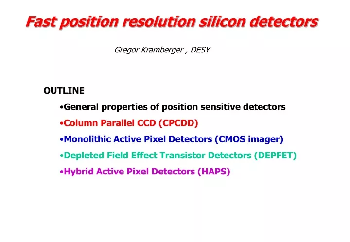 fast position resolution silicon detectors