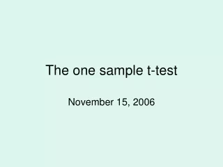 The one sample t-test