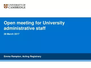Open meeting for University administrative staff