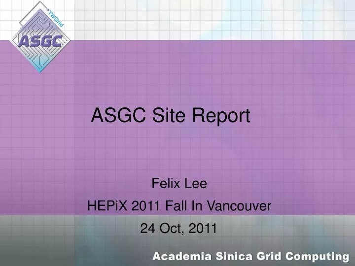 asgc site report