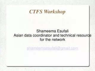CTFS Workshop