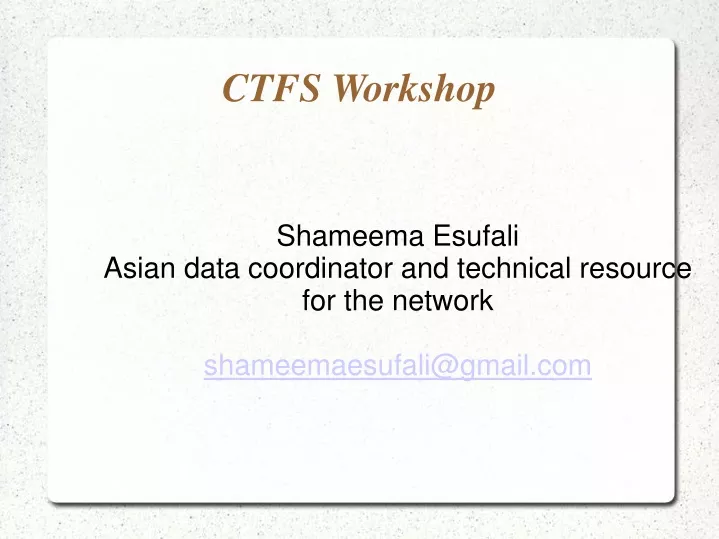 ctfs workshop