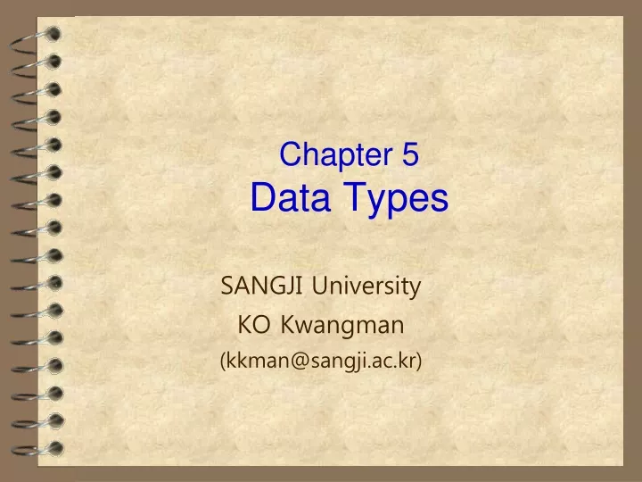 chapter 5 data types