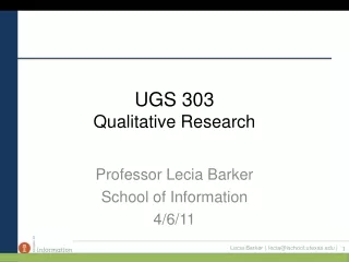 UGS 303 Qualitative Research