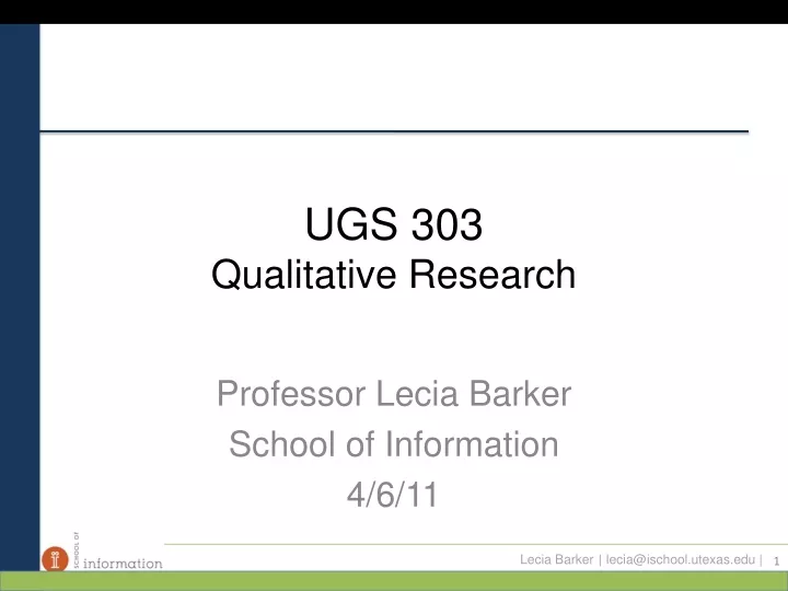 ugs 303 qualitative research