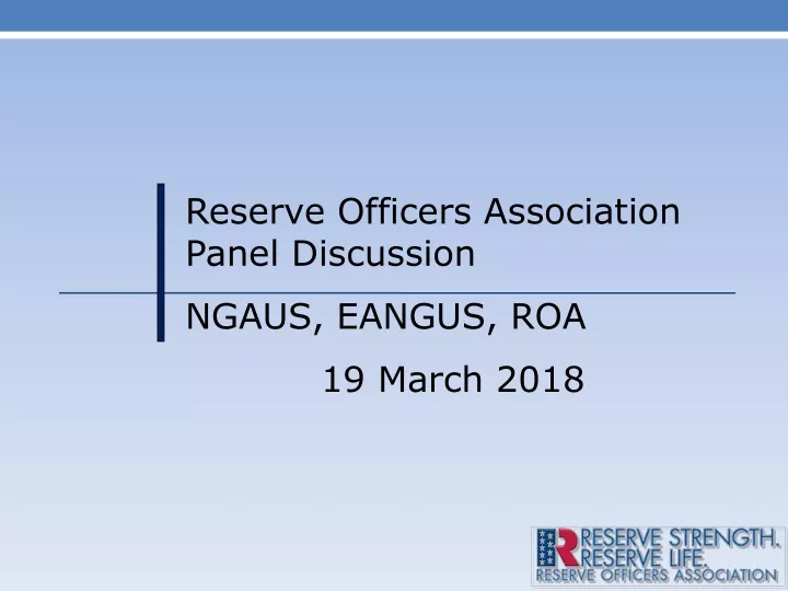 reserve officers association panel discussion