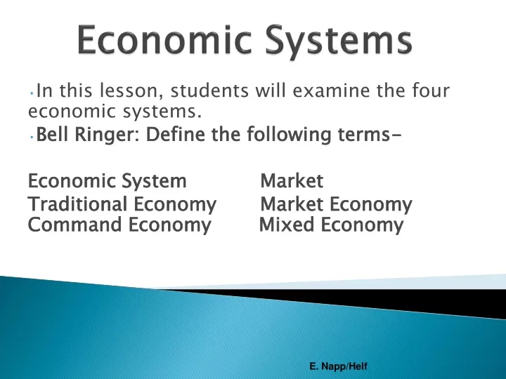 economic systems