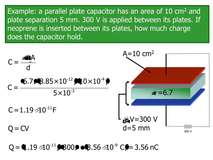 example a parallel plate capacitor has an area