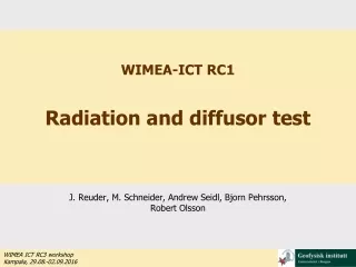 WIMEA-ICT RC1 Radiation and diffusor test