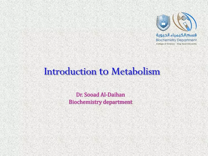 introduction to metabolism