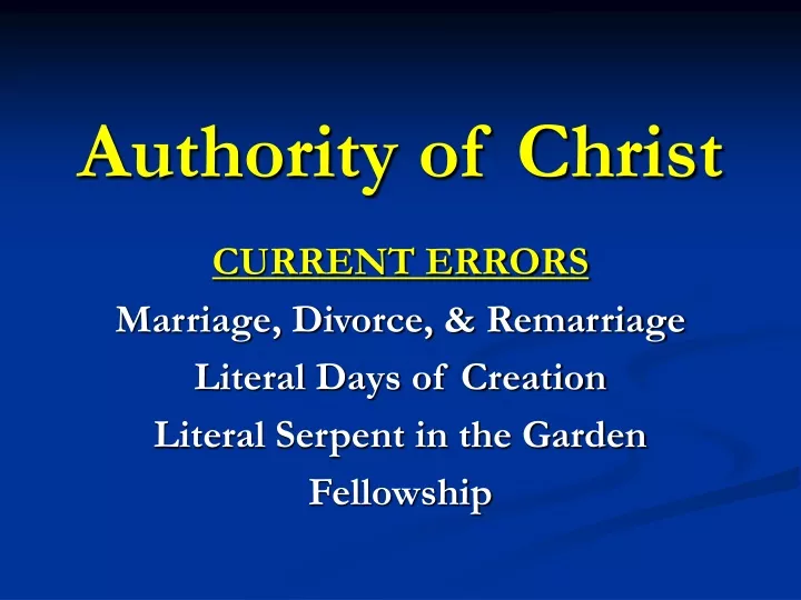 authority of christ