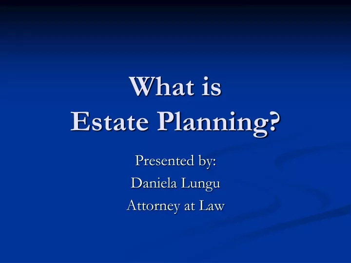 what is estate planning