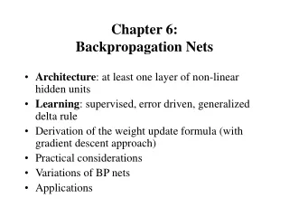 Chapter 6:  Backpropagation Nets