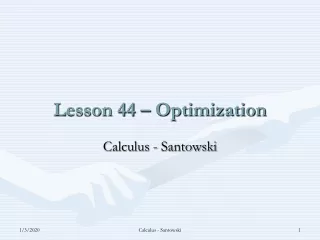 Lesson 44 – Optimization