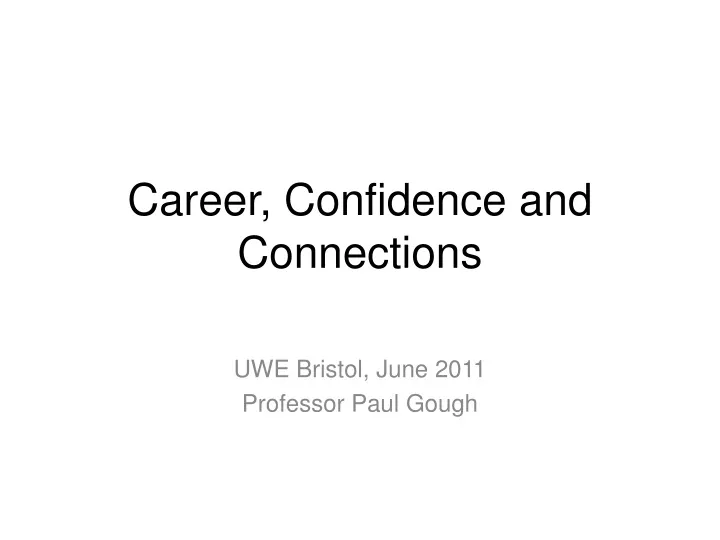 career confidence and connections
