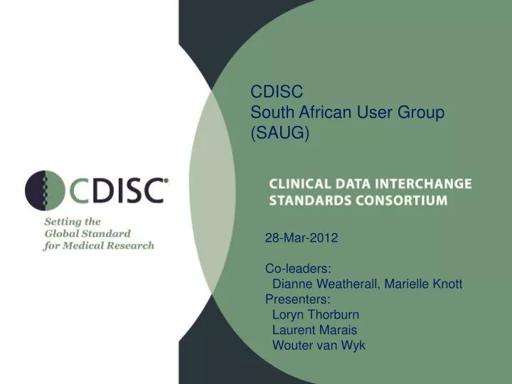 cdisc south african user group saug