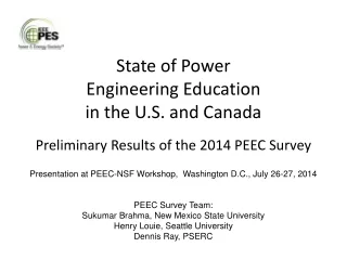 State of Power  Engineering Education  in the U.S. and Canada