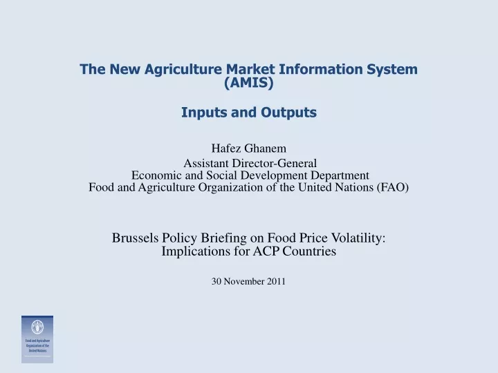 the new agriculture market information system