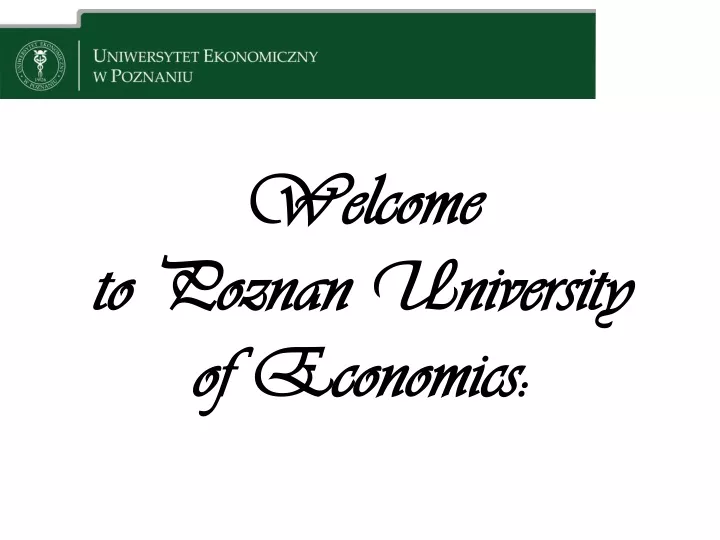 welcome to poznan university of economics