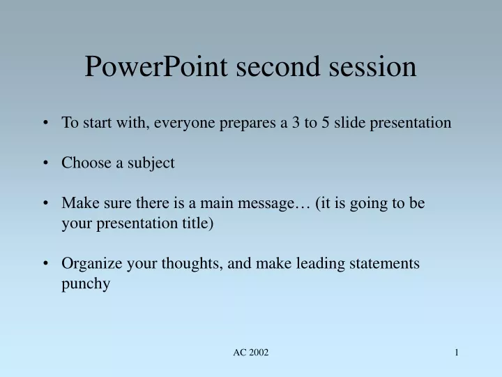 powerpoint second session