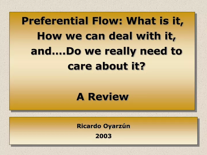 preferential flow what is it how we can deal with