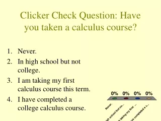 Clicker Check Question: Have you taken a calculus course?