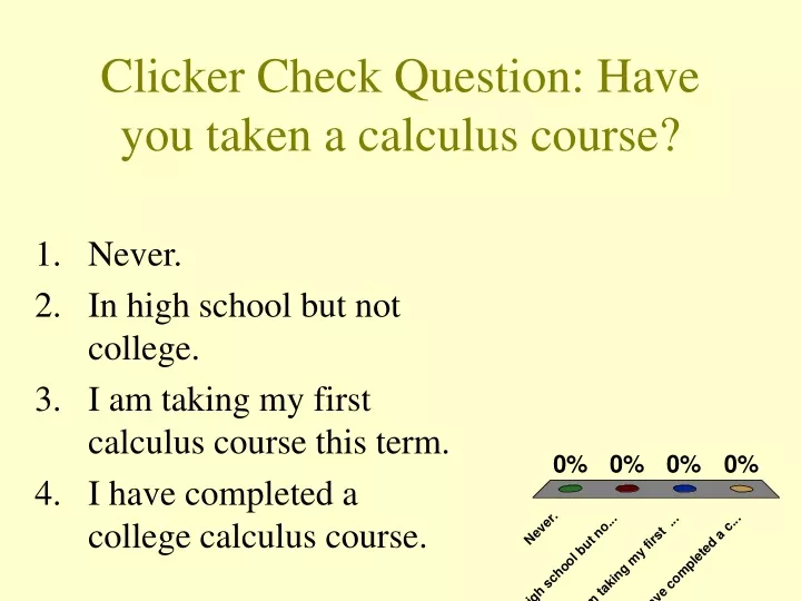 clicker check question have you taken a calculus course