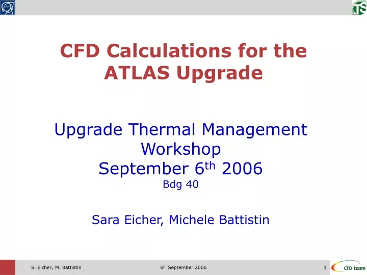 upgrade thermal management workshop september 6 th 2006 bdg 40 sara eicher michele battistin