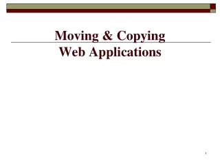 Moving &amp; Copying  Web Applications
