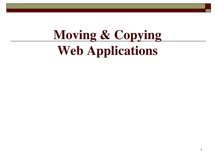 moving copying web applications