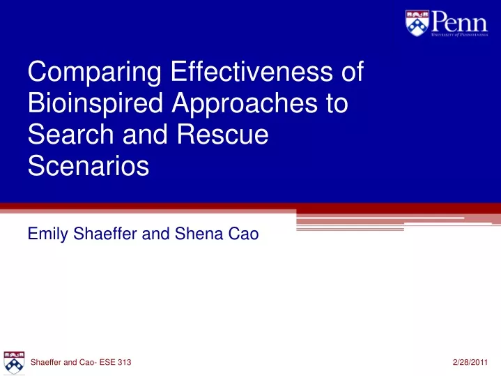 comparing effectiveness of bioinspired approaches to search and rescue scenarios