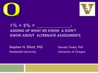 1% + 2% = ______________: ADDING UP WHAT WE KNOW  &amp; DON’T KNOW ABOUT  ALTERNATE ASSESSMENTS